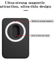 Dompet Kartu Kredit Magsafe Desain Bebas, Bahan Kulit PU, Magnetik, untuk iPhone Seri 16/15/14/13/12