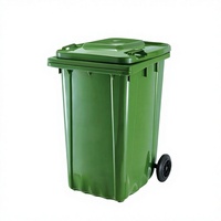 Poubelle à roulettes en plastique de 240 L avec couvercle