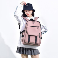 Mochila de nailon de gran capacidad, estilo coreano, informal, para estudiantes, viajes al aire libre, con correas acolchadas y cremallera.