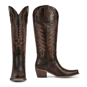 WETKISS-<span class=keywords><strong>Bottes</strong></span> de cowgirl brodées <span class=keywords><strong>western</strong></span> à talon épais, style rétro des années 70, pour femmes, Offre Spéciale - Product Image 3