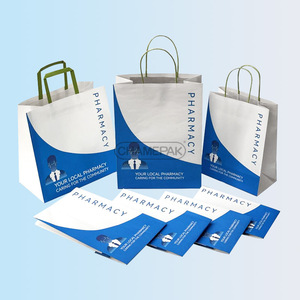 Sacs en papier personnalisés, cadeaux, à main, emballage personnalisé, matériau kraft, <span class=keywords><strong>pharmacie</strong></span> écologique, shopping - Product Image 2
