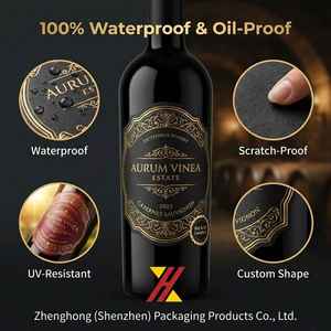 Autocollants personnalisés pour étiquettes de vin de <span class=keywords><strong>mariage</strong></span>, gaufrage holographique sur mesure, impression professionnelle sur papier d'art - Product Image 2