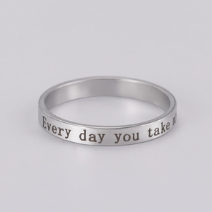 Anillo <span class=keywords><strong>de</strong></span> pareja con letras simples, regalo <span class=keywords><strong>de</strong></span> cumpleaños <span class=keywords><strong>de</strong></span> novia, <span class=keywords><strong>todos</strong></span> <span class=keywords><strong>los</strong></span> días, anillo <span class=keywords><strong>de</strong></span> acero inoxidable que me quita el aliento para mujeres y niñas - Product Image 4