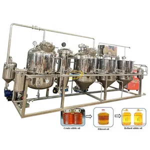 Black oil refining machine flax sunflower rap seeds coconut oil refinery machine cooking oil refining machine