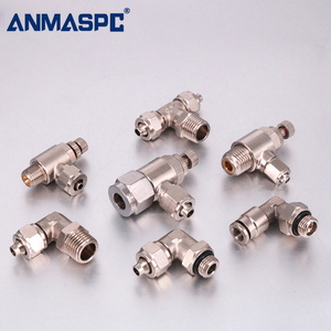 Raccords pneumatiques en cuivre et laiton nickelés à encliquetage PU PV PL PZA PE PMF PM PY pour machines industrielles 0,1-2MPa - Product Image 2