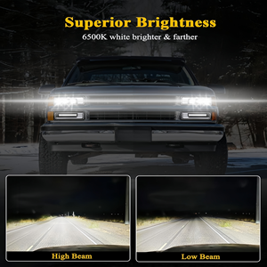 Ensemble de phares LED avec feux de jour et clignotants séquentiels, remplacement pour camion OBS <span class=keywords><strong>Silverado</strong></span> C/K 1500/2500/3500 88-98 6500k IP67 - Product Image 5