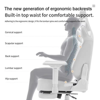 Chaise de jeu tournante ergonomique entièrement blanche, accoudoir 4D élégant, bureau inclinable, chaise d'ordinateur en cuir confortable avec repose-pieds