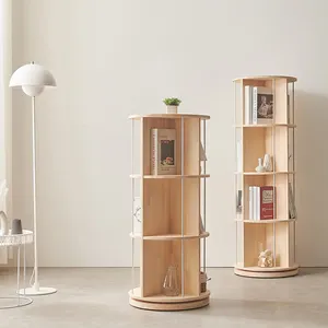 Houten Boekenrekken Boekenkasten Ronddraaiende Boekenplank Kantoor 4 Tier Kartonnen Doos Houten Moderne Meubels Woonkamer Massief 1 Sets 3-5 Dagen