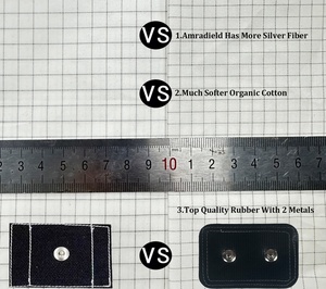 Nâng cấp 10% Bạc sợi tấm nền được trang bị 90% trắng bông hữu cơ nối đất trải giường hình vuông nhỏ với dây nối đất - Product Image 2