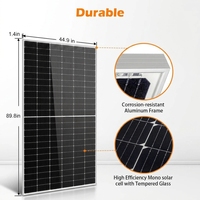 Module Solaire Photovoltaïque en Verre Trempé Haute Puissance 550W 600W 650W 700W 24V 48V pour Système Solaire Hors Réseau Ferme et Usage Domestique Rural