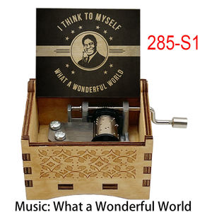 Boîte à musique en bois vintage Sankyo Mechanism, quel monde merveilleux, souvenir spécial et mignon pour les amis, la famille, cadeaux de Noël - Product Image 3