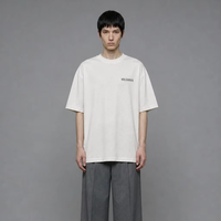 T-shirt Oversize Vierge 240g avec Impression de Logo Personnalisé, Coupe Minimaliste Moderne, 100% Coton Filé Anneauté, Qualité Équivalente au Designer