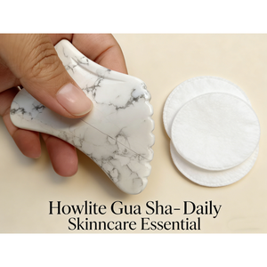 Herramienta de Masaje Gua Sha de Howlite Turquesa Blanca de Alta Calidad para Terapia Facial y Corporal - Product Image 4