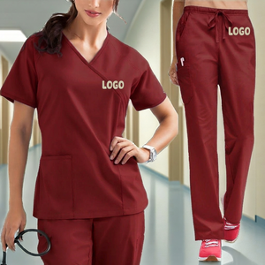 Ensemble de blouses roses professionnelles pour femmes, en coton et polyester tissé, uniformes d'hôpital, logo personnalisé - Product Image 3