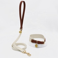 Minerva OEM/ODM cuir de luxe couleur bloquant la protection du cou conception plus large accessoires réglables en métal collier de chien de compagnie ensemble de laisse