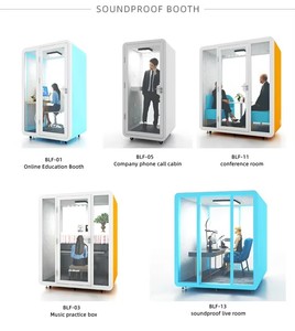 Cabina de Oficina Insonorizada de Primera Calidad con Reducción de Ruido, Sofá Cómodo y Mesa Lateral, Cabina de Reuniones de Oficina Insonorizada de Dos Plazas - Product Image 5