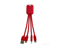 Kabel Pengisi Daya USB Tipe C 2 in 3 dengan Lampu Berpendar dan Logo Custom, Hadiah Promosi dengan Cetak Logo Sesuai Pesanan