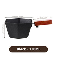 Taza Medidora de Espresso de Acero Inoxidable 304 de 120 ml con Mango de Madera, Doble Escala, Accesorios para Café Latte Barista