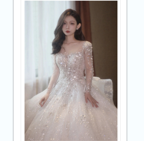 Main Wedding Dress New Bride Super Heavy Industry Small Senior Wedding French Style Go Out Gauze Dress