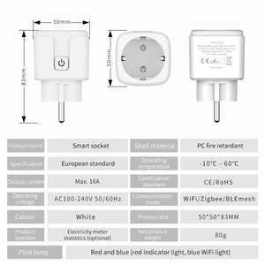 Prises intelligentes Wi-Fi 16A TASMOTA ESP32 <span class=keywords><strong>ESP8266</strong></span> conformes aux normes européennes 2026 avec fonction de surveillance de la consommation et de programmation, compatibles Alexa et Google Home - Product Image 4