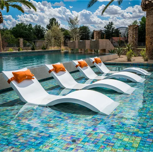 NUEVO Moderno en el agua Bronceado Ledge In-Pool Chaise Lounge Chair Outdoor Ledge Tumbona