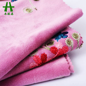 Mulinsen Textile Un Visage Teinté Polyester Tissu Velours Doux avec Broderie - Product Image 4