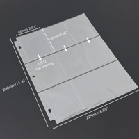 Album de rangement pour cartes double face en plastique PP transparent à 3 trous, format 8,85x11,14 pouces, avec insertion de grille, reliure à feuilles mobiles, directement de l'usine