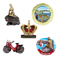 Aimant de réfrigérateur personnalisé des pays nordiques Danemark Suède Finlande Moose Viking Troll Design Aimant de réfrigérateur en résine peint à la main