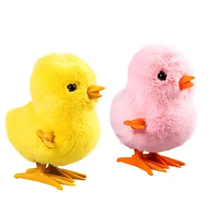 Juguetes de peluche en forma de pollito para niños, juguetes de peluche en forma de pollo pequeño, mecanismo de relojería, de alta calidad, venta al por mayor