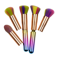 Vliya – Lot de 10 pinceaux de maquillage végétaliens noirs personnalisés pour fond de teint et poudre, avec étiquette privée – Vente en gros