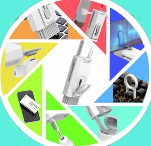 SIHAGE 8-en-1 Kit de limpieza de teléfono portátil multifunción Juego de cepillos para polvo para pantalla Computadora Laptop Auricular Teclado - Product Image 5
