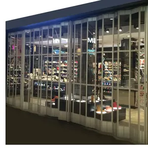 Porte pliante en PVC pour magasin Commercial, portes coulissantes en Polycarbonate, volet en aluminium en plastique bon marché, portes d'accordéon