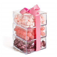 Boîte à bonbons en acrylique écologique de 3 mm avec couvercle pour fête, couleur et logo personnalisés, impression sérigraphique