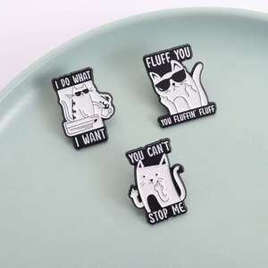 เข็มกลัดโลหะผสมสังกะสีเคลือบลายการ์ตูนสุดฮา แสดงท่าทางนิ้วกลาง คุณไม่สามารถหยุดฉันได้ ฉันทำสิ่งที่ฉันต้องการ ป้ายติดเสื้อ เครื่องประดับ - Product Image 4