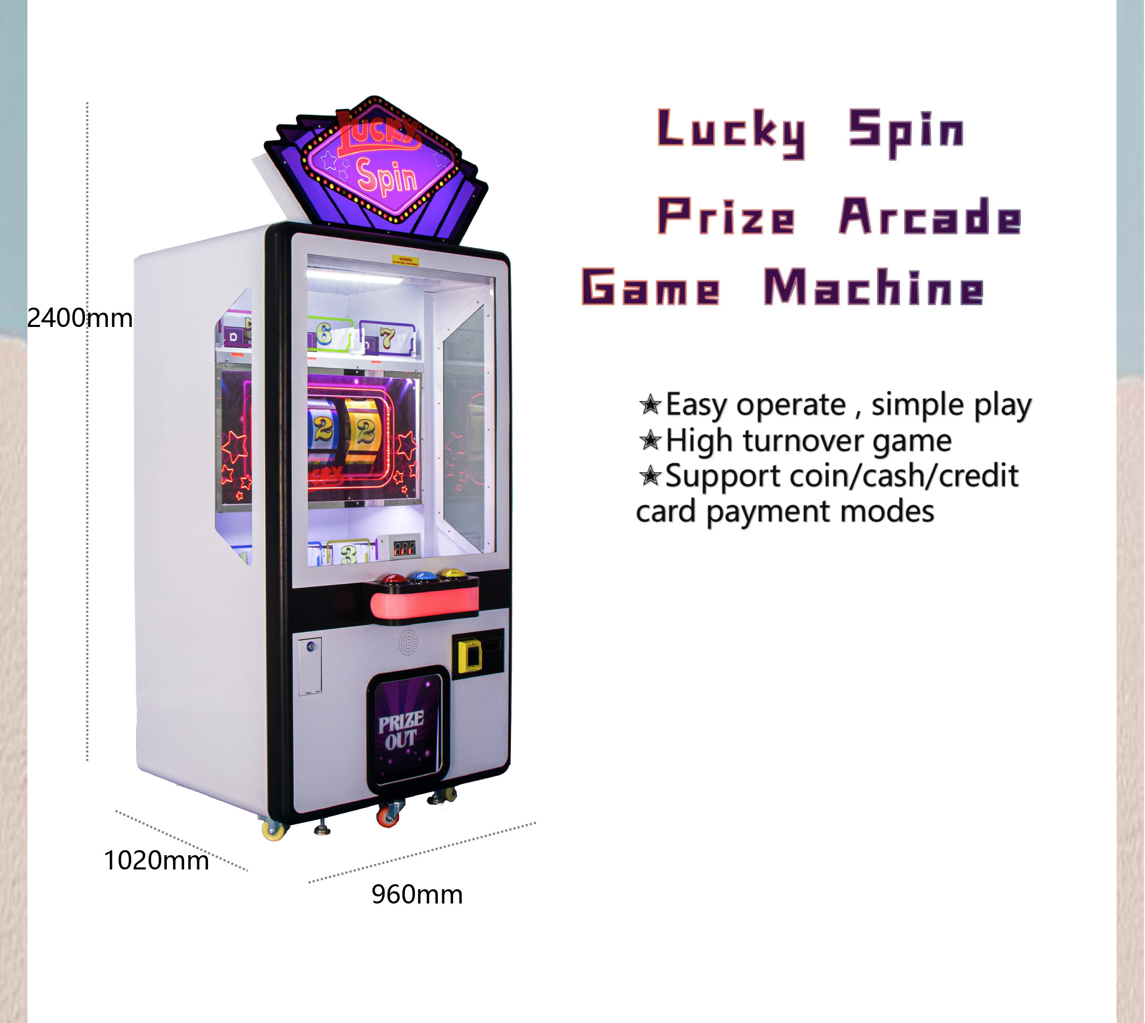 Arcade Machine Lucky Spin 666 - Vending Game Machine for Prizes