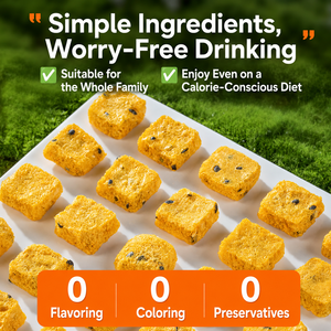 Cubes de thé aux fruits mélangés Premium FD Orange, <span class=keywords><strong>Fruit</strong></span> de la Passion et Ananas, enrichi en Vitamine C naturelle, infusion froide instantanée, sachet de 120g - Product Image 2