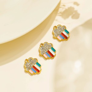 Barock-Stil Edelstahl Farbige Edelstein-Einlage Kreuz/Bär/Wolke Anhänger DIY Schmuckzubehör Charms - Product Image 3