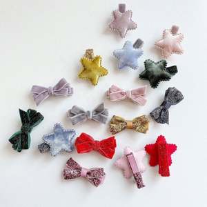 2025 Korean Hair <b>Clip</b> for Girl Glitter Non-woven <b>Star</b> Hair <b>Clip</b> Cute Bow Sequin Bobby Hair Pins for Kids - Product Image 1