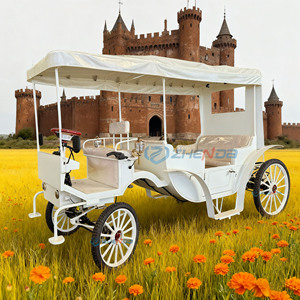 Carruaje Eléctrico Blanco Puro para Bodas, Carruaje para Paseos Turísticos, Carruaje Navideño con Luces - Product Image 3