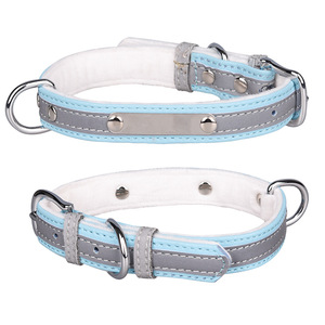 <span class=keywords><strong>Collar</strong></span> reflectante duradero y elegante para mascotas para perros pequeños y medianos, forro suave de estilo clásico, placa de nombre de acero inoxidable hecha de poliéster - Product Image 2