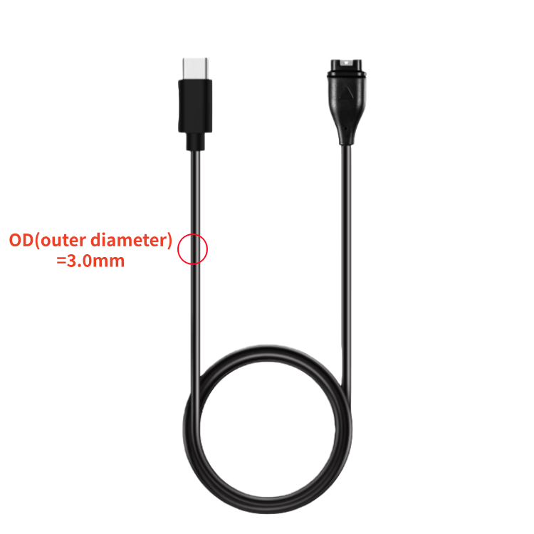 Noir-PVC-Type C Droit Type 2 ( OD 3.0mm)