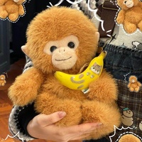 Peluche mignonne singe doré et orang-outan, jouet en peluche pour enfants, jouet de confort, rembourré en coton PP, cadeau d'anniversaire, 25 cm, unisexe, 14 ans et plus