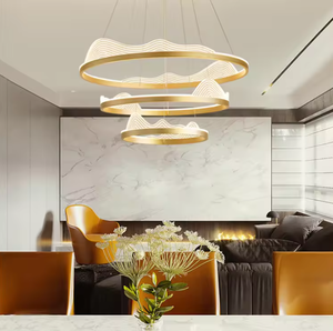 Zeal Lighting Circular Pendant <b>Lights</b> Modern Nickel Glass Led Ring <b>Light</b> Aluminum Chandeliers - Product Image 5