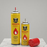 Bouteille de gaz butane universelle rechargeable pour briquets classiques en métal, compatible avec tous types de briquets.