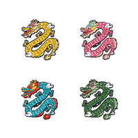 Broche de style chinois en forme de dragon de dessin animé, en alliage doré, émail de créateur de mode, anime, zodiaque, épingles de broche, badge de revers, boucle
