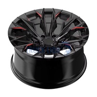 Jantes de camionnette 4x4 tout-terrain certifiées DOT, 18 pouces, noires avec accents rouges, concaves profondes, pour RS LM RI-D pour Jeep Ford