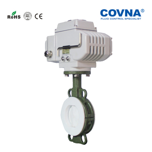Vanne papillon motorisée électrique en fonte ductile avec commande d'urgence Covna, revêtement fluoré et siège d'étanchéité en PTFE - Product Image 5