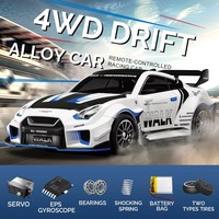 Voitures de drift professionnelles YT 20KM/H 4WD en alliage à l'échelle 1:43, modèles 911 et GTR avec gyroscope, contrôle proportionnel complet 2,4 GHz, jouets RC