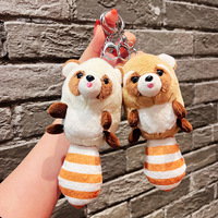 Dessin animé peluche sac pendentif saisir Machine peluche poupée mignon longue queue raton laveur porte-clés peluche