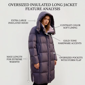 Parka d'hiver <span class=keywords><strong>longue</strong></span> imperméable et coupe-vent pour <span class=keywords><strong>femme</strong></span>, veste matelassée décontractée et ample avec capuche en velours et rembourrage en duvet de canard - Product Image 4